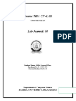 Course Title: CP - LAB: Bahria University, Islamabad