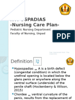 Hypospadias - Nursing Care Plan-: Pediatric Nursing Department Faculty of Nursing, Unpad