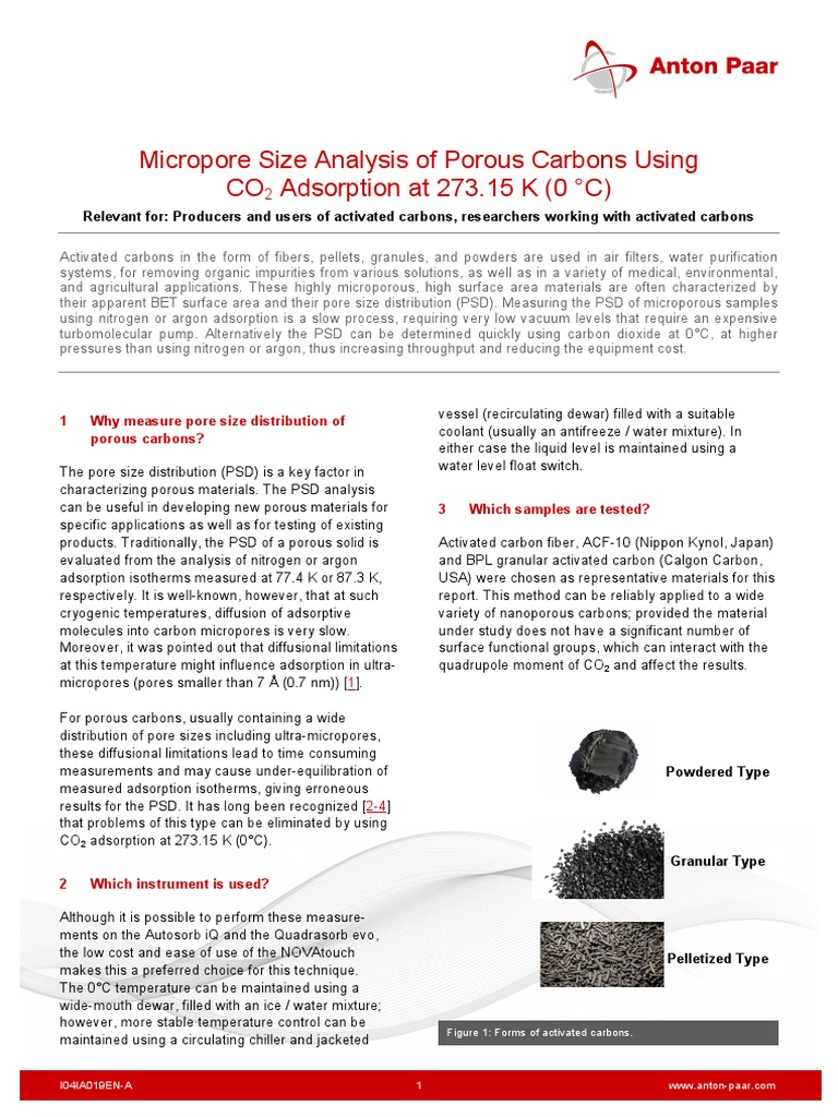 CO2 Adsorption for Micropore Analysis | PDF | Adsorption | Chemistry