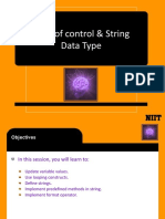 Flow of Control & String Data Type