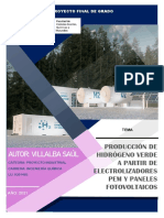 Autor: Villalba Saúl: Producción de Hidrógeno Verde A Partir de Electrolizadores Pem Y Paneles Fotovoltaicos