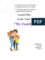 Lesson Plan On The Topic:: "My Family"