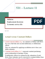 EM 531 - Lecture 11: Inflation Replacement Decisions Economic Service Life