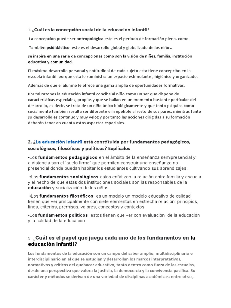 Concepción social de la educación infantil | PDF | Educación de la ...