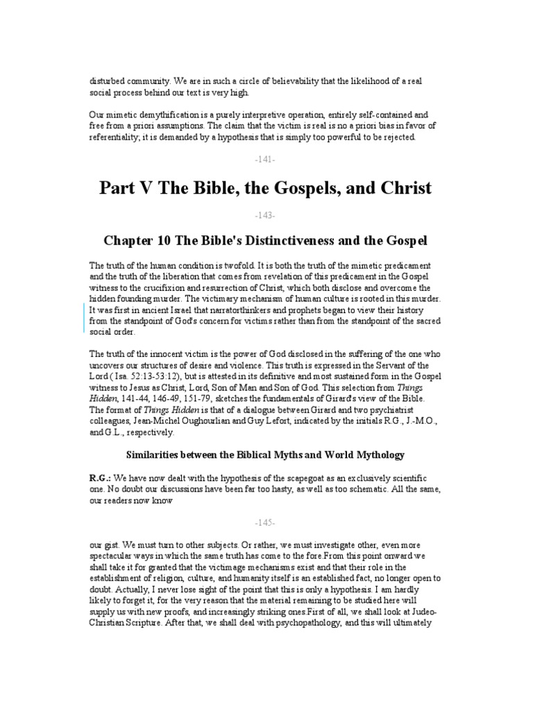 Reading The Bible With René Girard, Edited By Michael Hardin