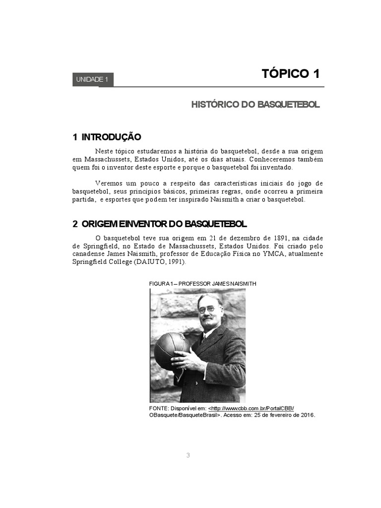 Histórico O basquetebol é uma modalidade esportiva coletiva, que foi  idealizada nos Estados Unidos da América pelo canadense James Naismith no  ano de ppt video online carregar