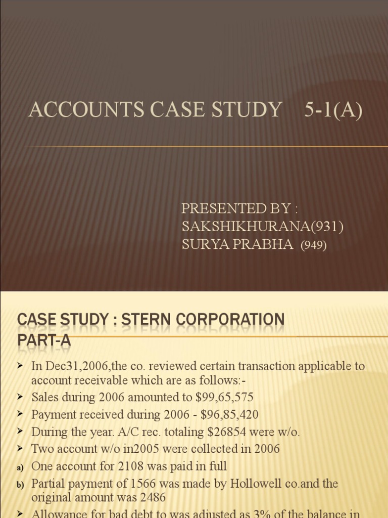Accounts Case Study 5-1 (A) : Presented By: Sakshikhurana (931) Surya ...