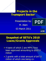 SETC Projects in The Transport Sector: Presentation By: M. Alam 03 March 2011