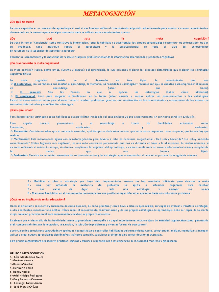 Metacognición en Niños de Primaria | PDF | Teoria de la mente | Evaluación