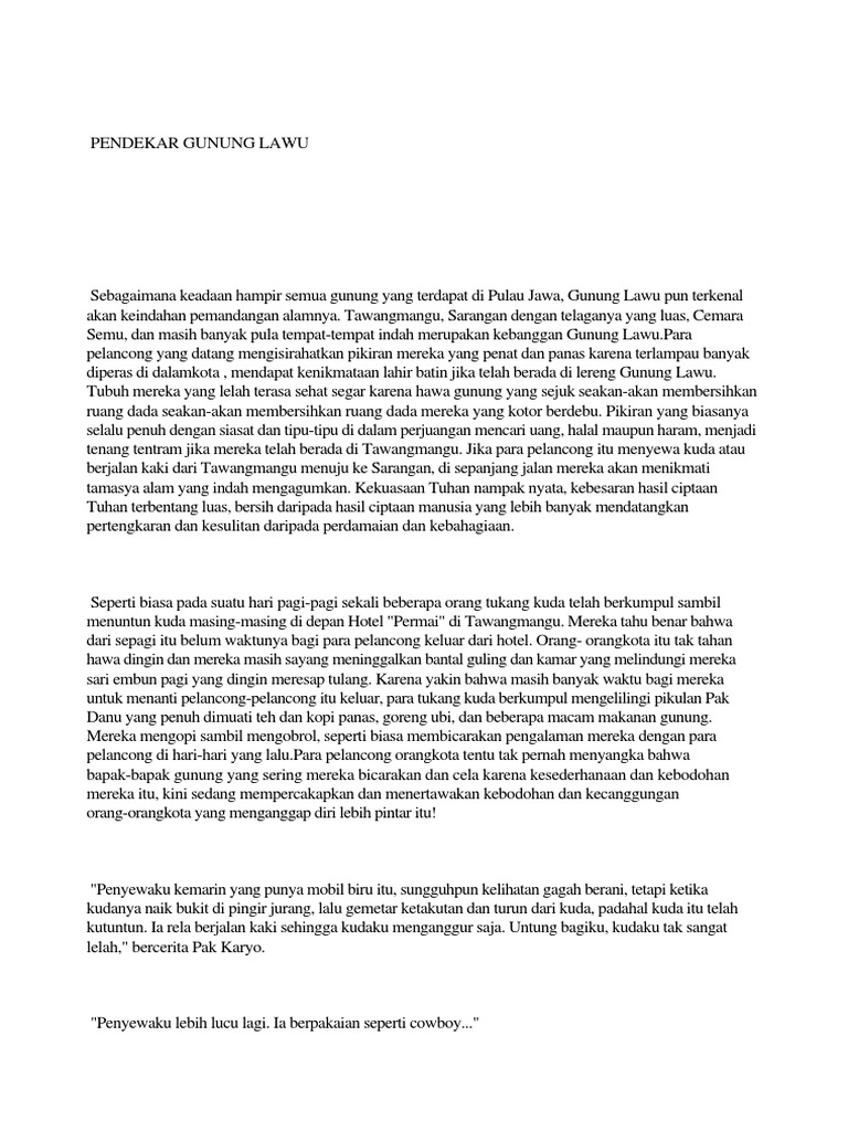 Pendekar Gunung Lawu Pdf