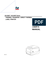 User'S Manual: Thermal Transfer / Direct Thermal Label Printer