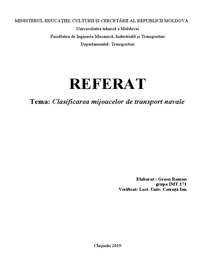 Clasificarea Mijloacelor de Transport Navale | PDF