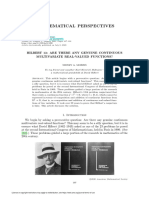 Mathematical Perspectives: Hilbert 13: Are There Any Genuine Continuous Multivariate Real-Valued Functions?