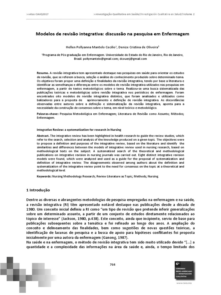 Modelo de Revisão Integrativa | PDF | Método científico | Pesquisa ...