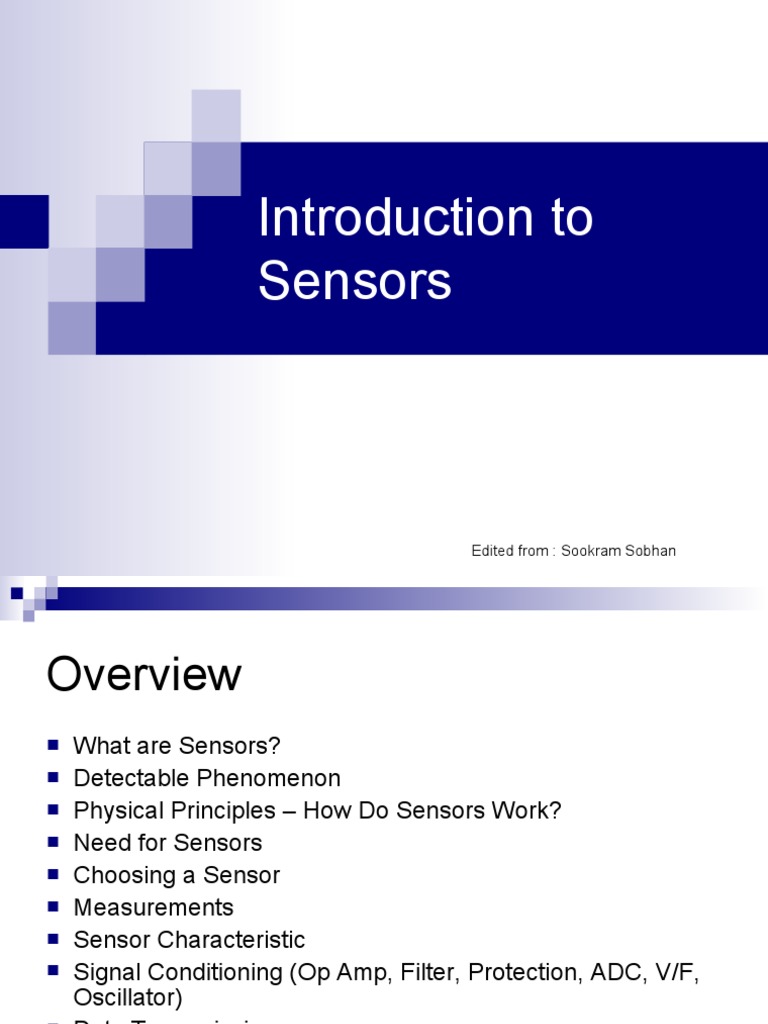 Introduction to Sensors Overview | PDF | Amplifier | Analog To Digital ...
