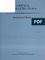 Kant, I. (1787) Crítica Da Razão Pura (CRP), Edição B. Tradução de Santos, M. e Morujão, A. Lisboa Fundação Calouste Gulbenkian.