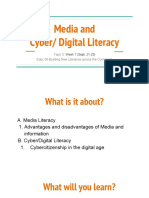 Media and Cyber/ Digital Literacy: Educ 06-Building New Literacies Across The Curriculum Topic 5