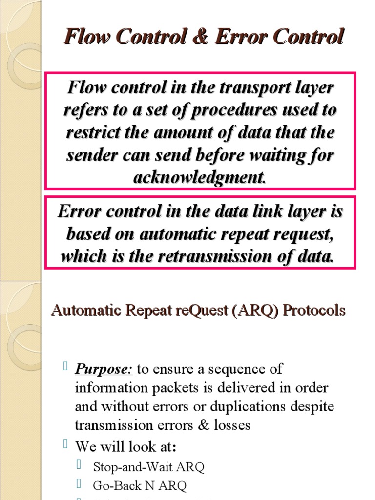 Arq Protocol PDF Transmission Control Protocol Error Detection