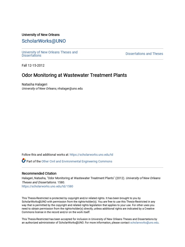 Scholarworks@Uno Scholarworks@Uno | PDF | Sewage Treatment | Sewage