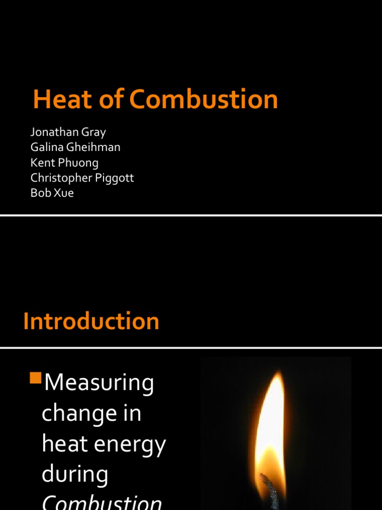 Heat of Combustion P1 PDF Calorie Mole (Unit)