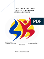 Sangguniang Kabataan Barangay I Poblacion Annual Budget