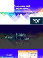 Pronouns and Adjectives