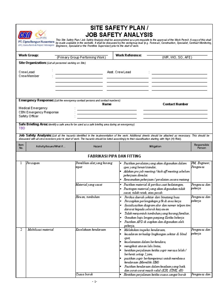 03 JSA Pengecatan Pipa | PDF