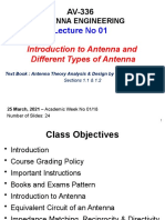 Lecture 01 AV-336 Introduction To Antenna and Types