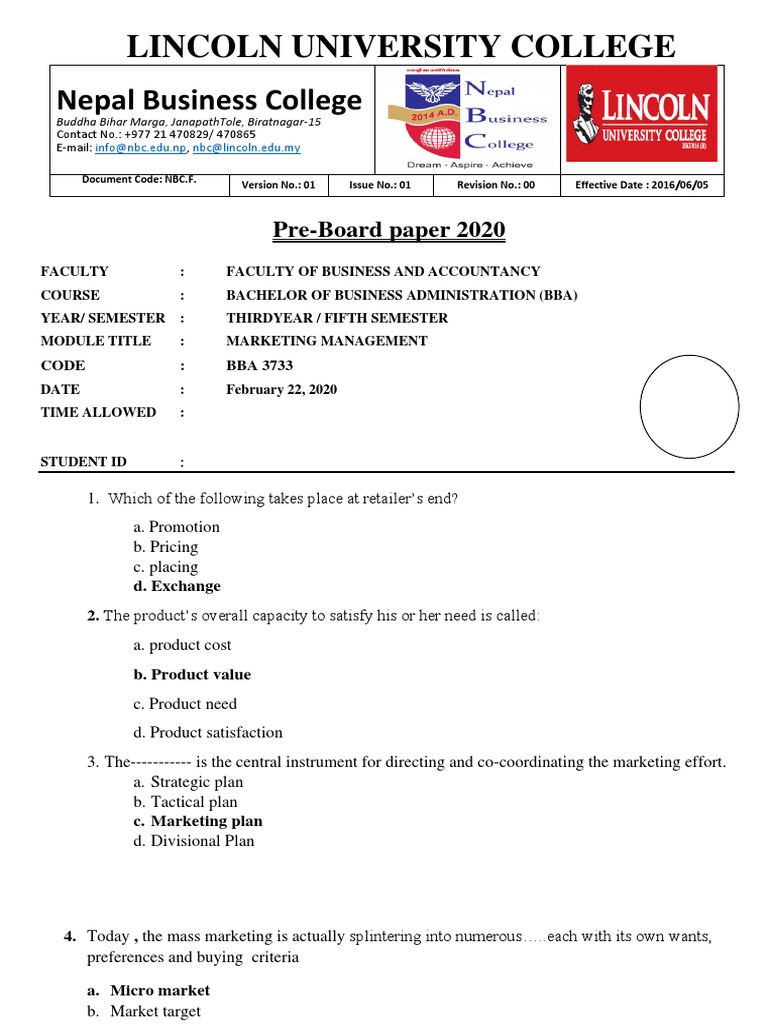 Quiz Strategic Management With Answer Key Pdf Elasticity Economics