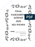 Final Assessment Science KG2-5Years