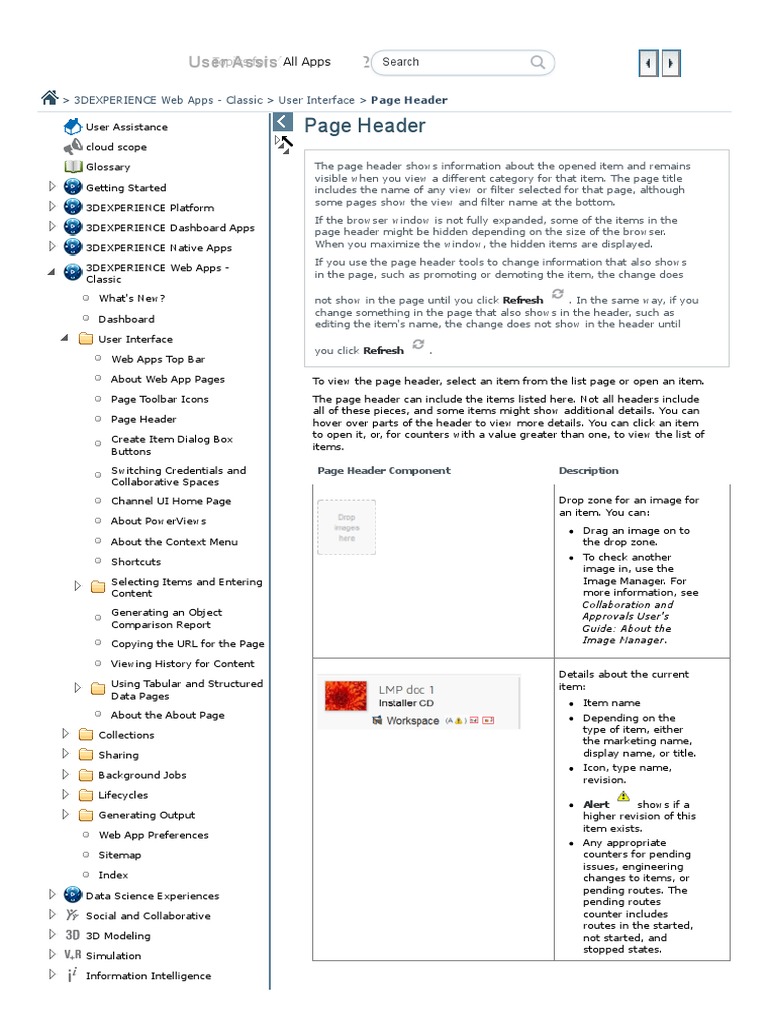 3DEXPERIENCE Page Header Overview | PDF | Web Application | Icon ...