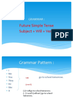 Future Simple Tense Subject + Will + Verb: Grammar
