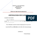 Certification For Closure2