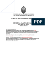 4ta PRACTICA CALIFICADA, ING DE VIBRACIONES MECANICAS MC571 2020-II-1