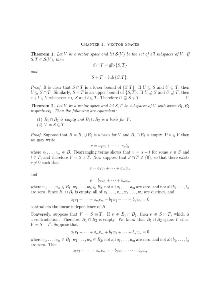 Vector Spaces and Linear Independence | PDF | Basis (Linear Algebra ...