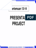 Pertemuan 13-14: Presentasi Project
