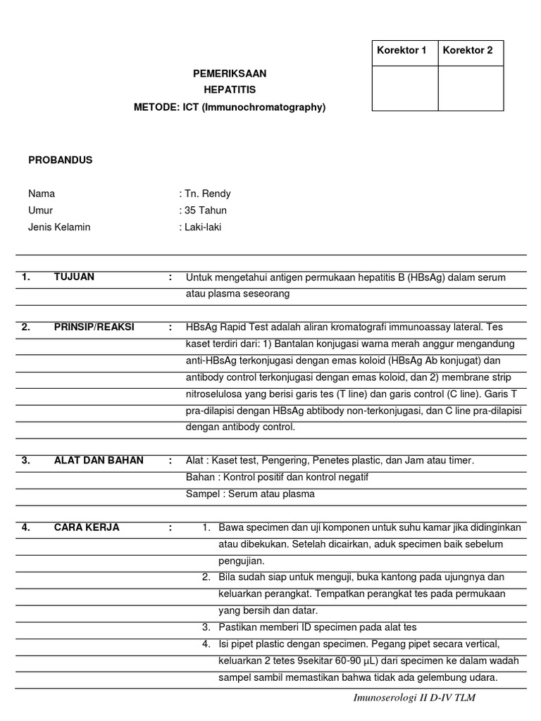 Hasil Pemeriksaan HBsAg Metode ICT | PDF