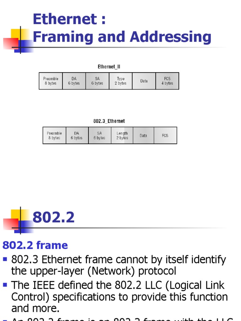 Ethernet: Framing and Addressing | PDF | Network Switch | Computer ...