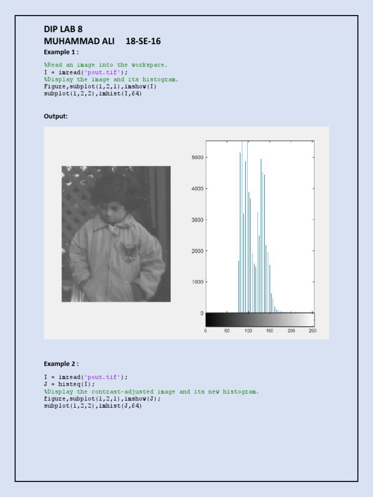 Dip Lab 8 Muhammad Ali 18-Se-16: Example 1 | PDF | Graphics | Algorithms