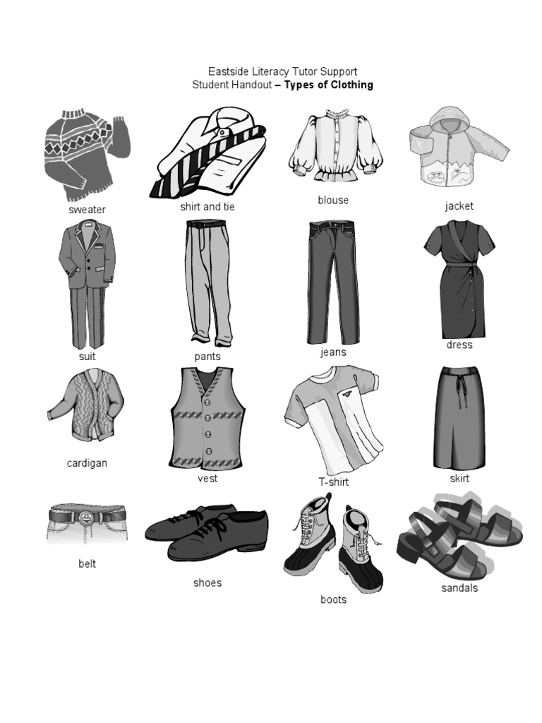 Clothing Vocabulary for Learners | PDF