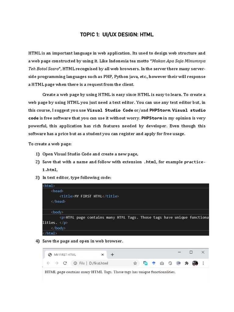 Ui/ux Design: HTML | PDF | Html Element | Html