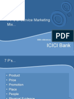 7 P's of Service Marketing Mix... : Icici Bank