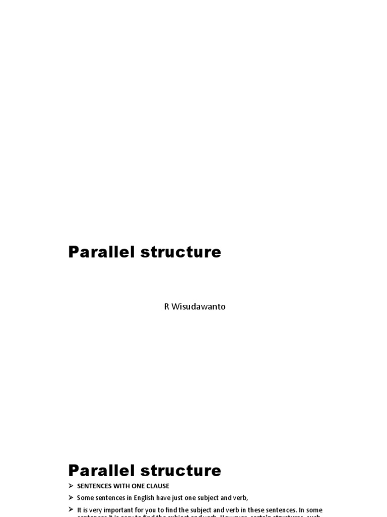 BAB 2 Paralel Structure | PDF | Verb | Subject (Grammar)