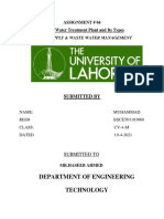 Department of Engineering Technology: Water Supply & Waste Water Management