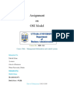 Assignment On OSI Model: Course Title: Management Information and Control System