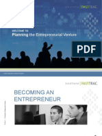 Planning The Entrepreneurial Venture: Welcome To