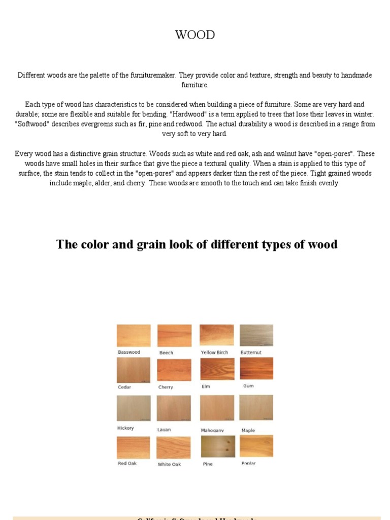 Properties and Uses of Various Woods | PDF | Woodworking | Wood