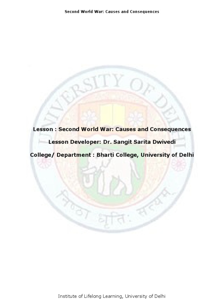 Causes and Consequences of The Second World War | PDF | World War II ...
