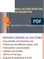 Physiochemical Factors Affecting Absorption