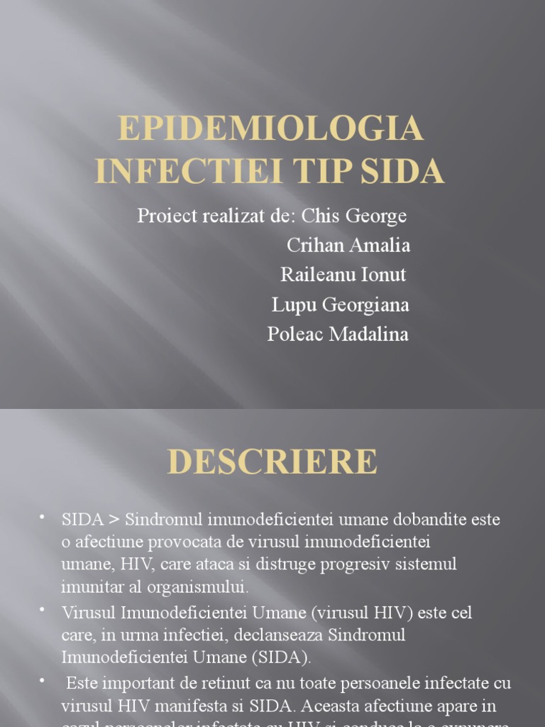 Epidemiologia Infectiei Tip SIDA | PDF